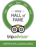 Trip Advisor Hall of Fame Certificate